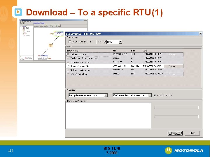 Download – To a specific RTU (1) 41 STS 11. 70 7 -2008 