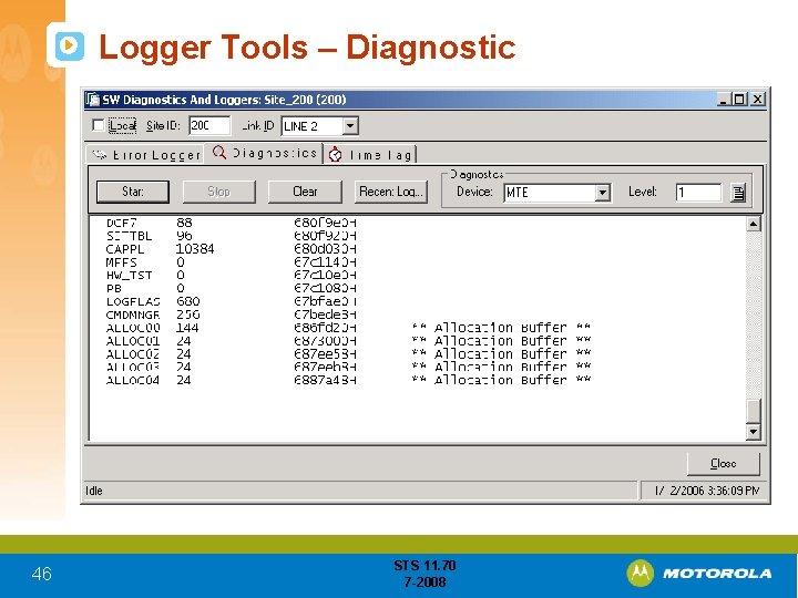 Logger Tools – Diagnostic 46 STS 11. 70 7 -2008 