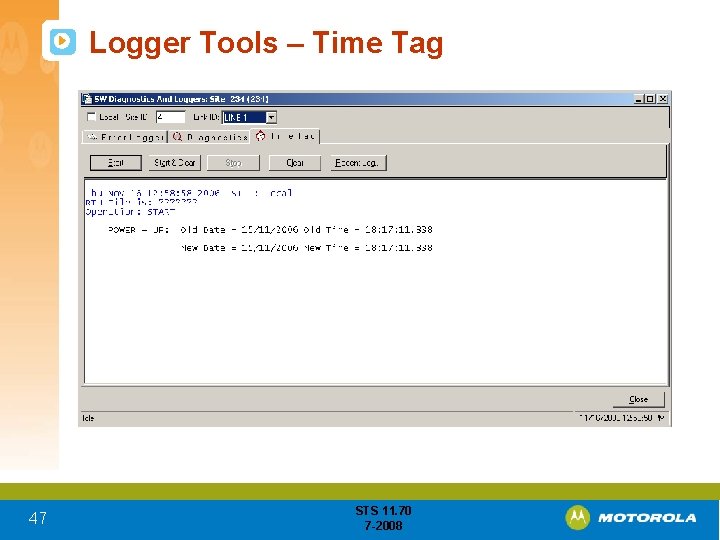 Logger Tools – Time Tag 47 STS 11. 70 7 -2008 