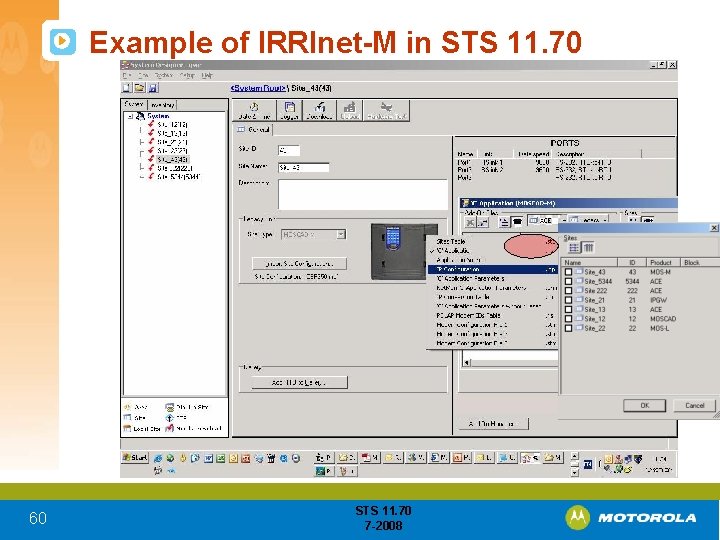 Example of IRRInet-M in STS 11. 70 60 STS 11. 70 7 -2008 