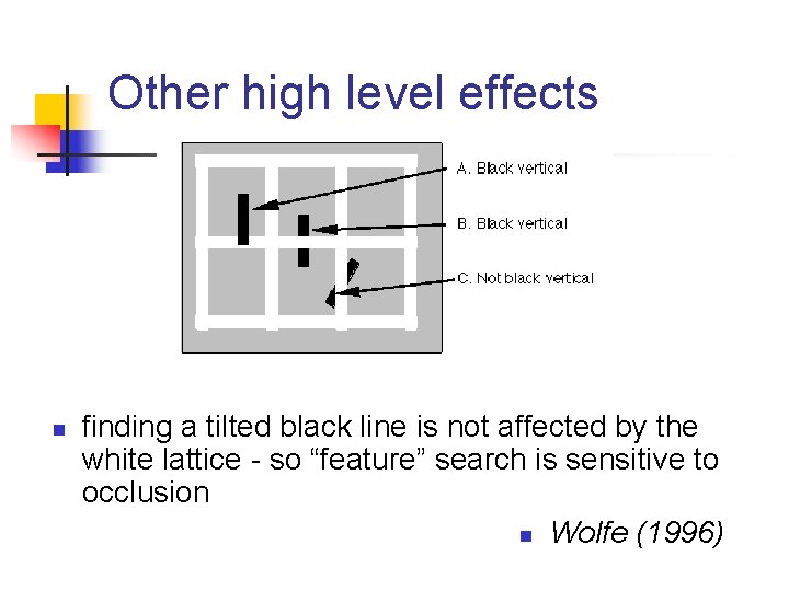 Other high level effects n finding a tilted black line is not affected by