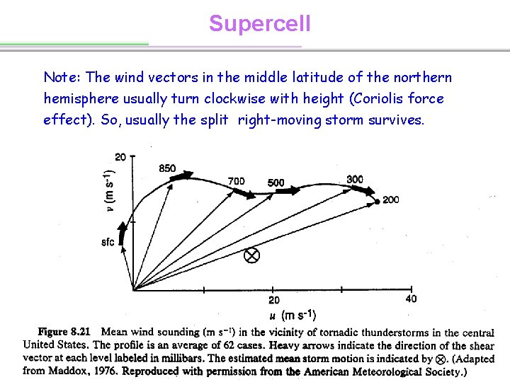 Supercell Note: The wind vectors in the middle latitude of the northern hemisphere usually