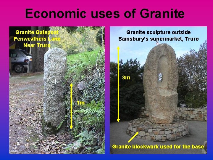Economic uses of Granite Gatepost Penweathers Lane Near Truro Granite sculpture outside Sainsbury’s supermarket,