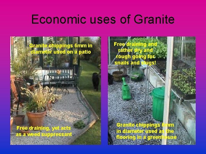 Economic uses of Granite chippings 6 mm in diameter used on a patio Free