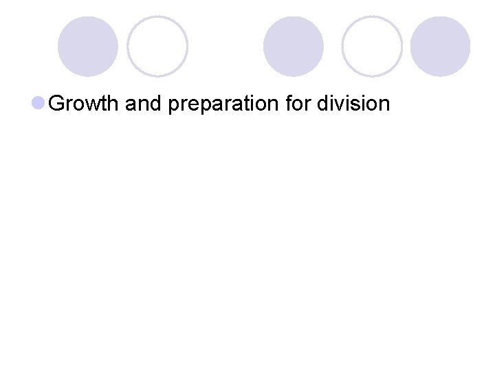 l Growth and preparation for division 