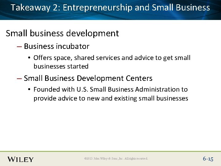 Takeaway Entrepreneurship Place Slide 2: Title Text Here and Small Business Small business development