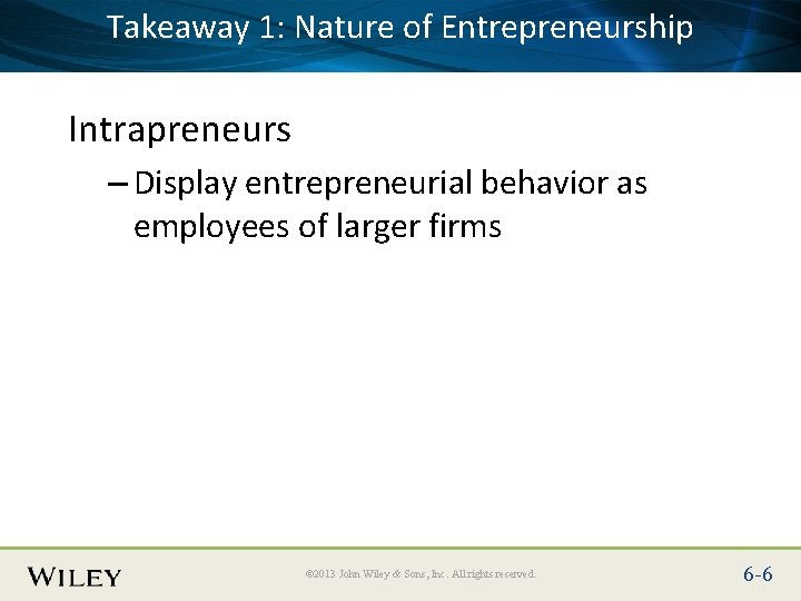 1: Text Nature of Entrepreneurship Place. Takeaway Slide Title Here Intrapreneurs – Display entrepreneurial 1: Text Nature of Entrepreneurship Place. Takeaway Slide Title Here Intrapreneurs – Display entrepreneurial