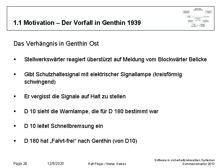 1. 1 Motivation – Der Vorfall in Genthin 1939 Das Verhängnis in Genthin Ost