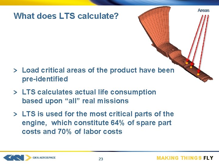 What does LTS calculate? Load critical areas of the product have been pre-identified LTS