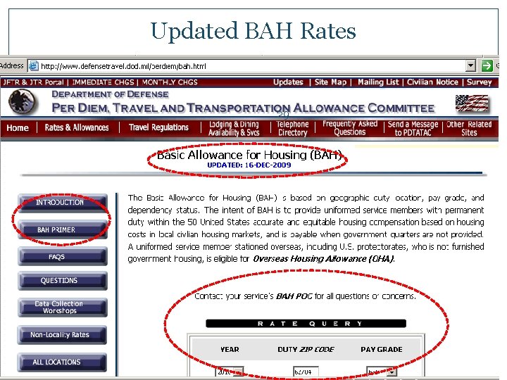 Updated BAH Rates 29 1/28/2010 