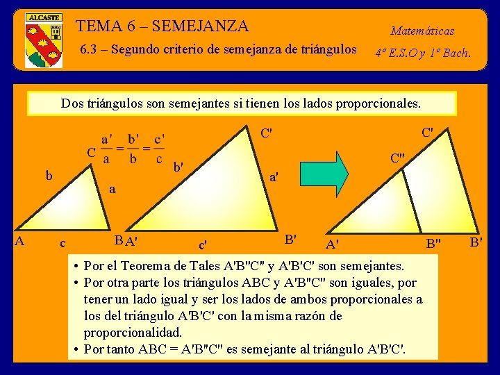 TEMA 6 SEMEJANZA 6 1 Figuras semejantes Matemticas