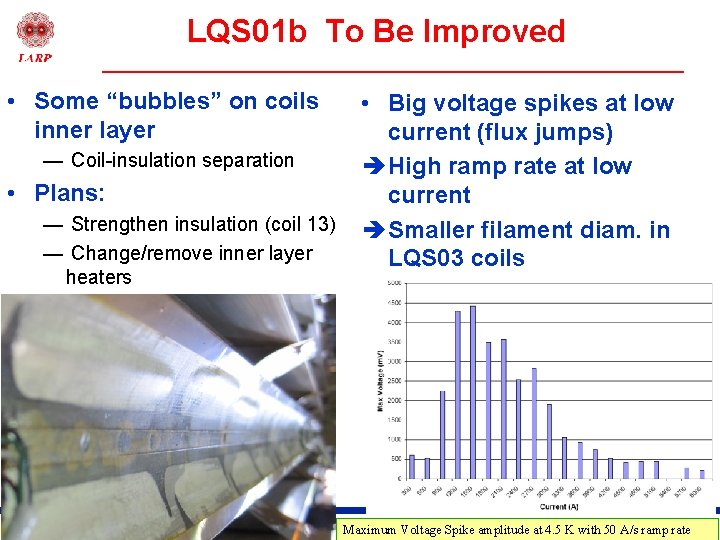LQS 01 b To Be Improved • Some “bubbles” on coils inner layer —