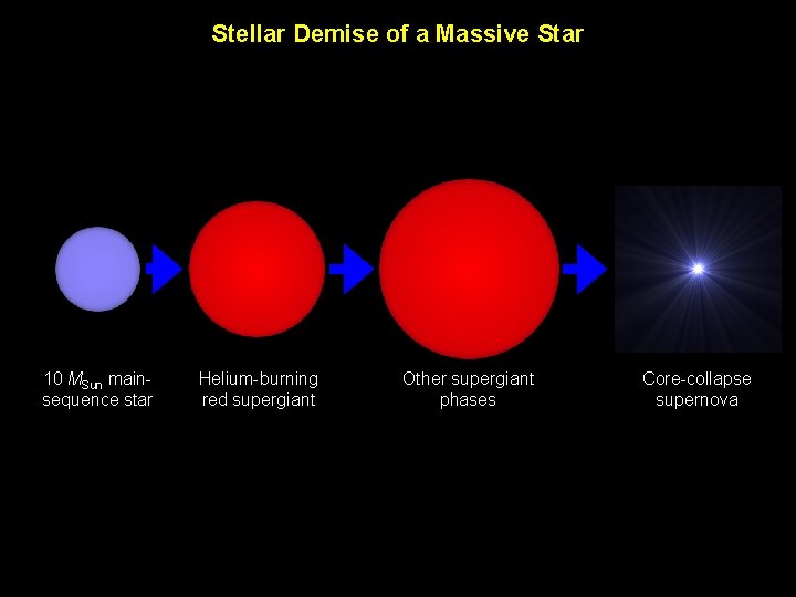 Stellar Demise of a Massive Star 10 MSun mainsequence star Nov 5, 2003 Helium-burning