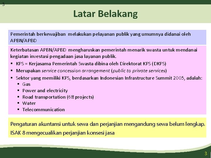 3 Latar Belakang Pemerintah berkewajiban melakukan pelayanan publik yang umumnya didanai oleh APBN/APBD Keterbatasan