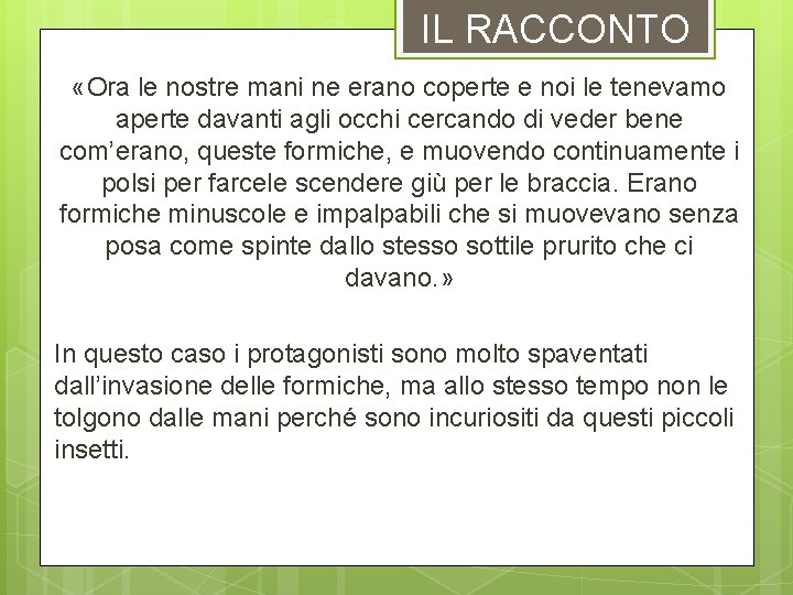 IL RACCONTO «Ora le nostre mani ne erano coperte e noi le tenevamo aperte