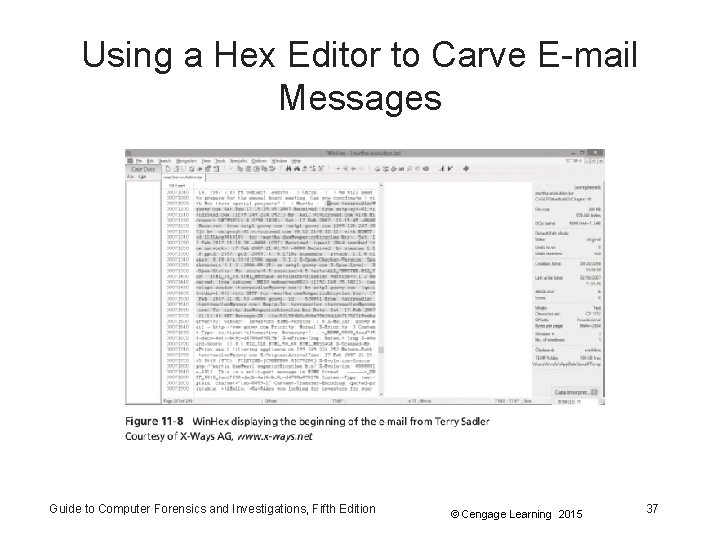 Using a Hex Editor to Carve E-mail Messages Guide to Computer Forensics and Investigations,