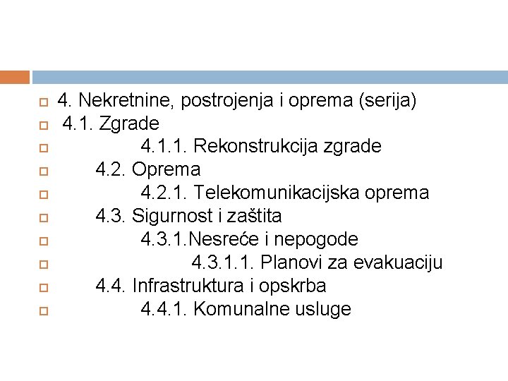  4. Nekretnine, postrojenja i oprema (serija) 4. 1. Zgrade 4. 1. 1. Rekonstrukcija