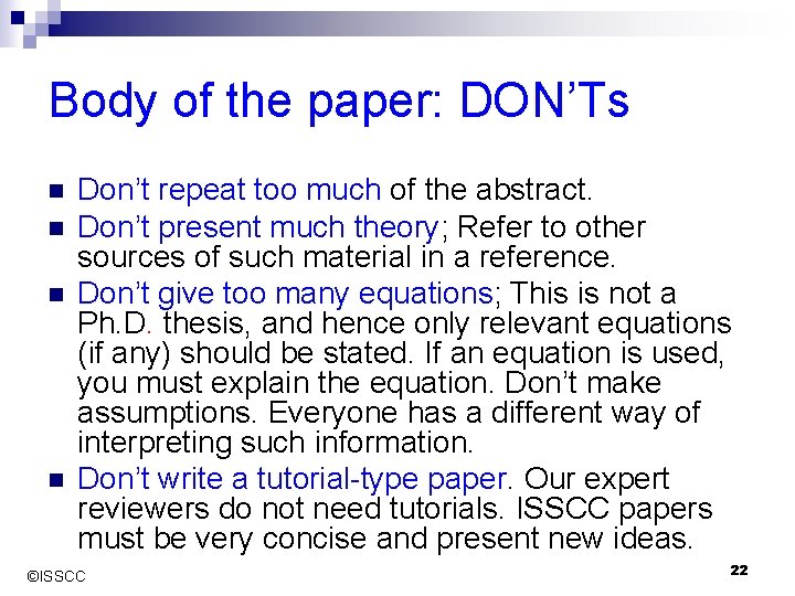 Isscc Example Paper Writing a good ISSCC paper updated May 2017