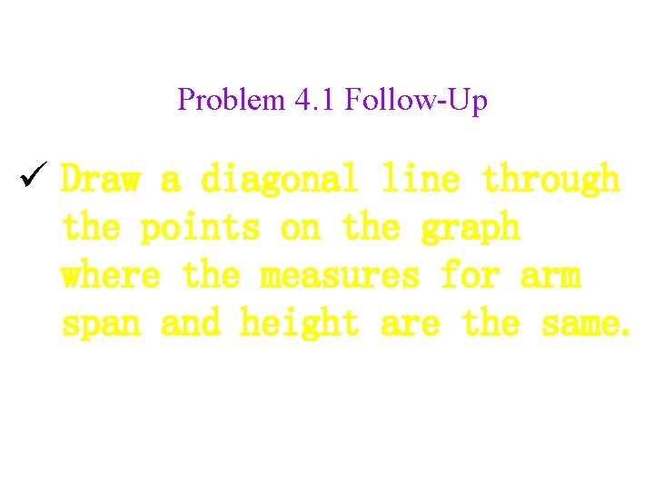 Problem 4. 1 Follow-Up ü Draw a diagonal line through the points on the