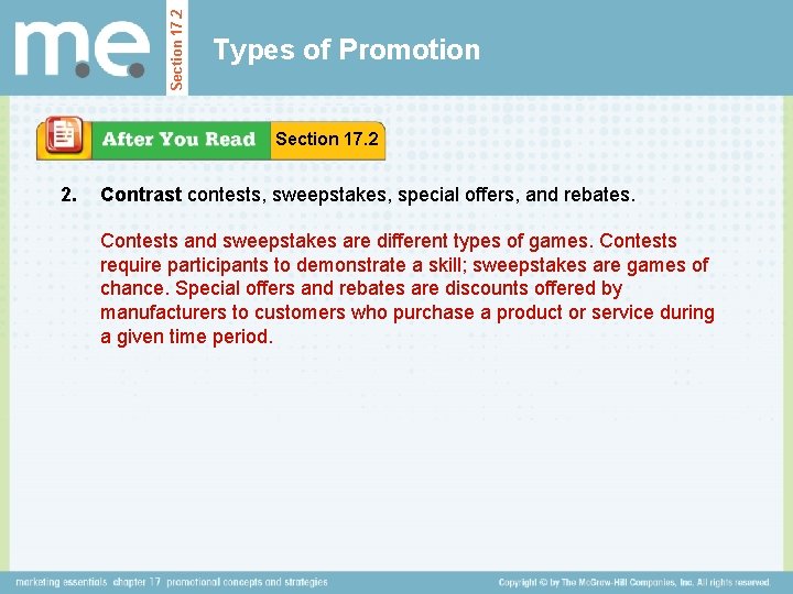 Section 17. 2 Types of Promotion Section 17. 2 2. Contrast contests, sweepstakes, special Section 17. 2 Types of Promotion Section 17. 2 2. Contrast contests, sweepstakes, special