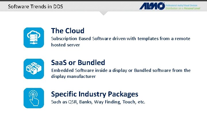 Software Trends in DDS The Cloud Subscription Based Software driven with templates from a