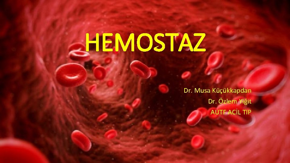 HEMOSTAZ Dr. Musa Küçükkapdan Dr. Özlem Yiğit AUTF ACİL TIP 