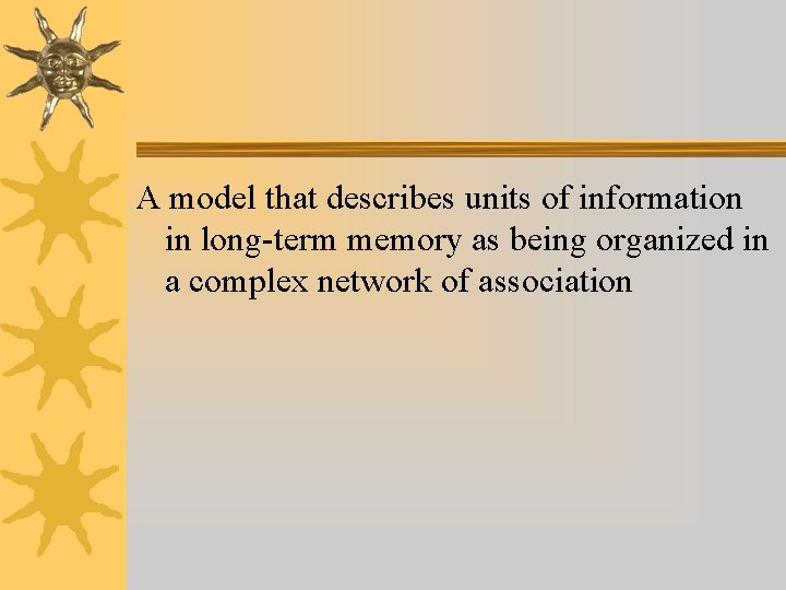 A model that describes units of information in long-term memory as being organized in A model that describes units of information in long-term memory as being organized in