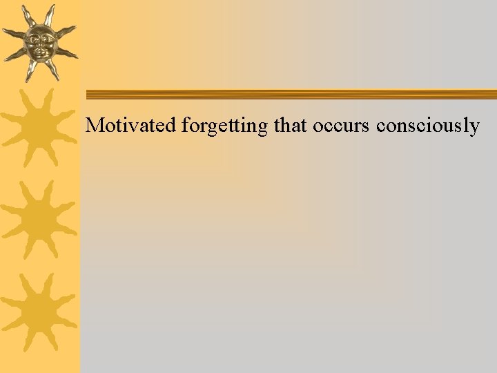 Motivated forgetting that occurs consciously Motivated forgetting that occurs consciously