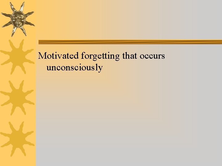 Motivated forgetting that occurs unconsciously Motivated forgetting that occurs unconsciously