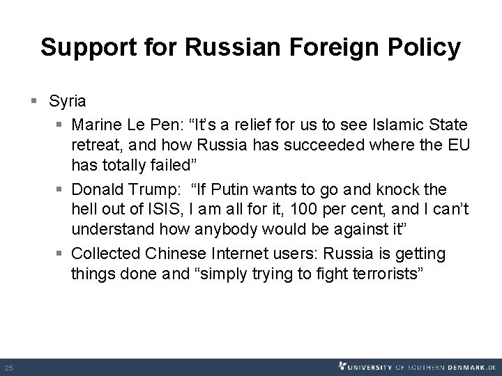 Support for Russian Foreign Policy § Syria § Marine Le Pen: “It’s a relief Support for Russian Foreign Policy § Syria § Marine Le Pen: “It’s a relief