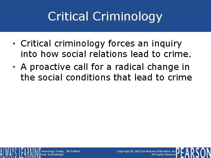 Critical Criminology • Critical criminology forces an inquiry into how social relations lead to Critical Criminology • Critical criminology forces an inquiry into how social relations lead to