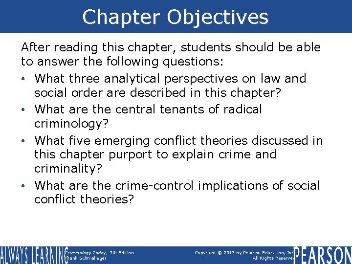 Chapter Objectives After reading this chapter, students should be able to answer the following Chapter Objectives After reading this chapter, students should be able to answer the following