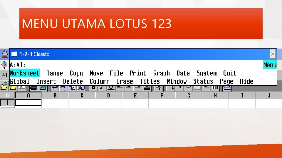 MENU UTAMA LOTUS 123 