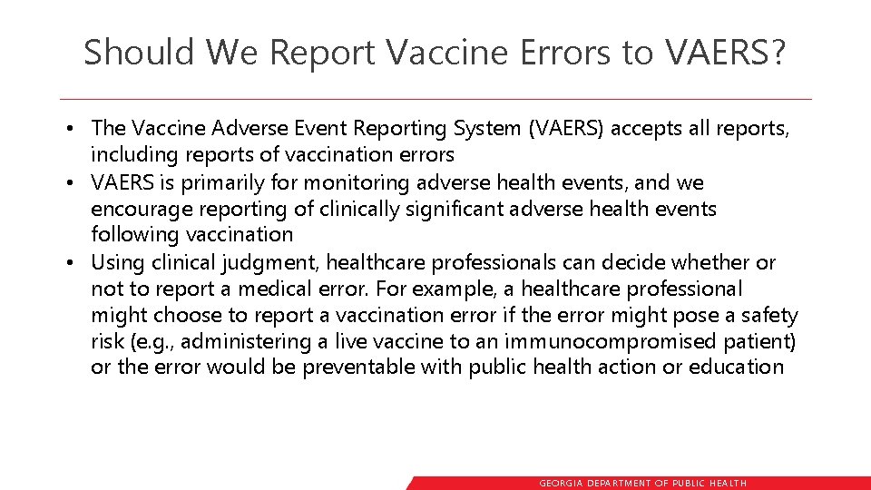 Should We Report Vaccine Errors to VAERS? • The Vaccine Adverse Event Reporting System