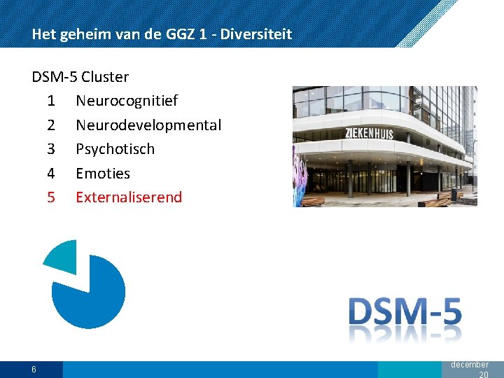 Het geheim van de GGZ 1 - Diversiteit DSM-5 Cluster 1 Neurocognitief 2 Neurodevelopmental