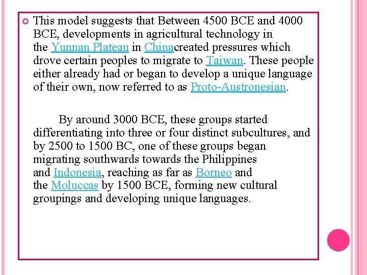  This model suggests that Between 4500 BCE and 4000 BCE, developments in agricultural