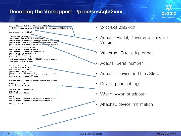 Decoding the Vmsupport - procscsiqla 2 xxx QLogic ISP 8214 10 Gb. E Controller