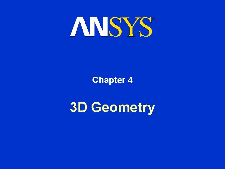 Chapter 4 3 D Geometry 