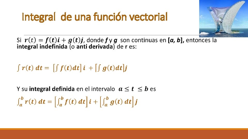 Integral de una función vectorial 