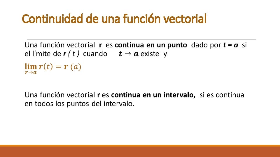 Continuidad de una función vectorial 