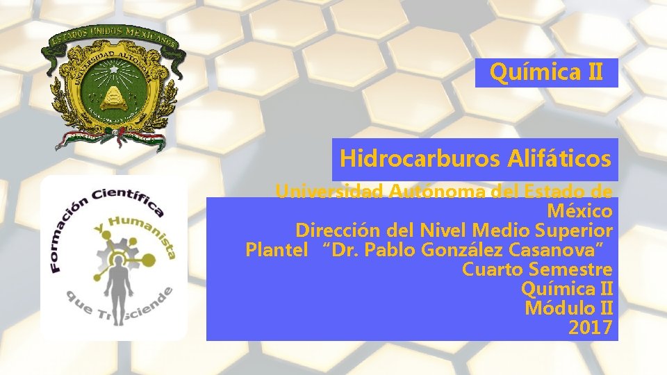 Química II Hidrocarburos Alifáticos Universidad Autónoma del Estado de México Dirección del Nivel Medio