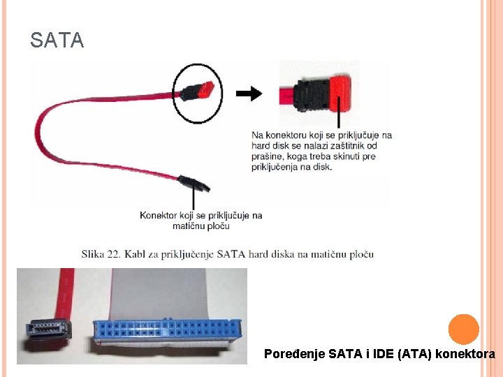 SATA Poređenje SATA i IDE (ATA) konektora 