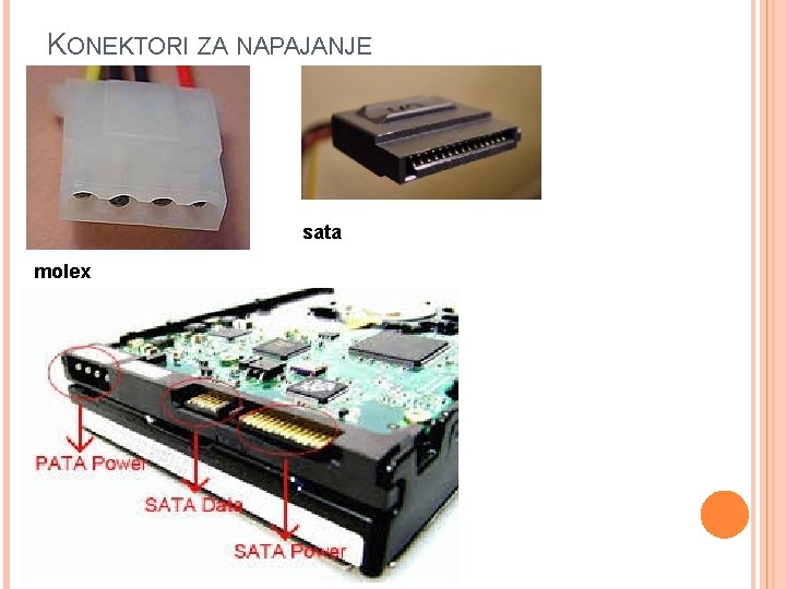 KONEKTORI ZA NAPAJANJE sata molex 