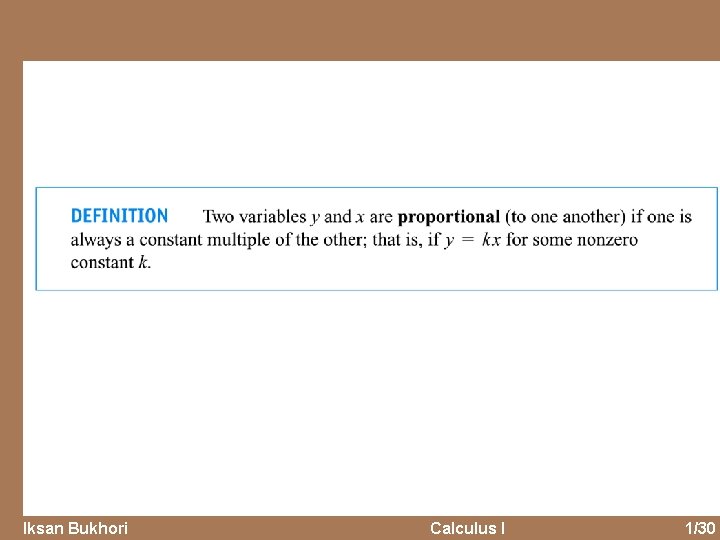 Iksan Bukhori Calculus I 1/30 