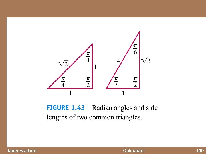 Iksan Bukhori Calculus I 1/67 