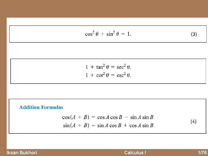 Iksan Bukhori Calculus I 1/76 