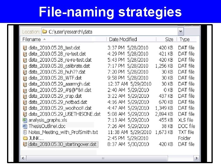 File-naming strategies 