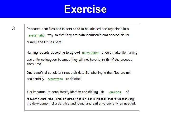 Exercise 3 