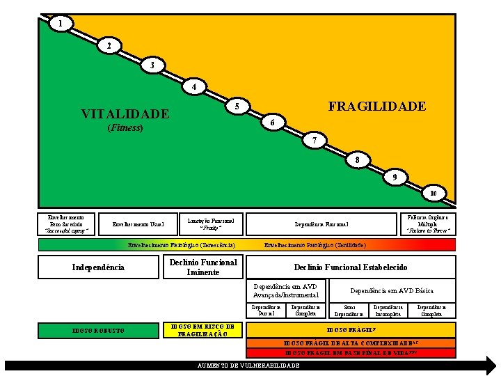 1 2 3 4 FRAGILIDADE 5 VITALIDADE 6 (Fitness) 7 8 9 10 Envelhecimento