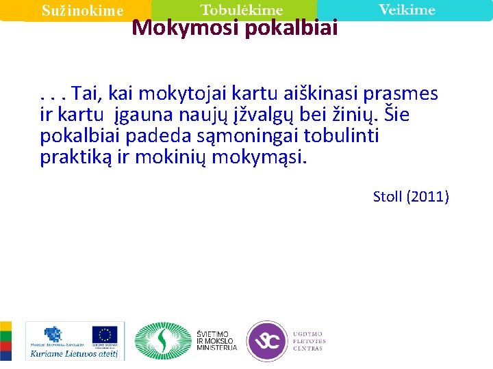 Sužinokime Mokymosi pokalbiai . . . Tai, kai mokytojai kartu aiškinasi prasmes ir kartu